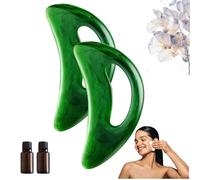 Glowflow Body Gua Sha, Body Scraper, Large Resin GuaSha Cellulite Massage Tool for Legs, Back, Shoulders, Glutes (2*Green)