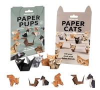 glowgare Paper Cats Origami Kit, 100 Sheets 3D Handmade Cat & Dog Origami Set, Creative DIY Animal Folding Craft for Kids Adults, Desk Decor & Animal Lover Gift