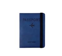 glowgare Passport Holder, Bule PU Leather Passport Cover with RFID Blocking, Portable Travel Wallet for Travel Documents, Credit Cards & Boarding Passes