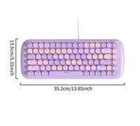 Glowing 84-Key Mechanical Keyboard with Mixed Colors, Supporting Wireless Bluetooth and Wired Connection, Designed for Women in Office and Gameplay