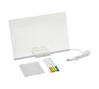Glowing Art Pad - Neon Scribble Slate Kit, Fluorescent Handwriting Tablet, Bright Educational Graphics Surfece | Luminous Illustration Practice Station, Compact Entertainment Accessory for Road Trip