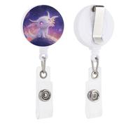 Glowing Axolotl Planets Universes ID Card Clip Holder Badges for 1 Pack