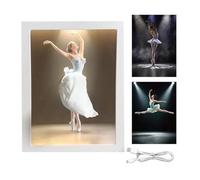 Glowing Ballerina Case, Touch Light Tissue Box, 7.5 Inches Desktop Vault with Solid Build, Synthetic Storage Material, Sculpted Figure with Graceful Style, Paper Holder for Bedroom and Desk