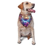 Glowing Balls And Neon Lights Printed Graphic Pet Triangle Scarf For Dogs & Cats, Adjustable Cute Pet Bandana For & Photo Shoots