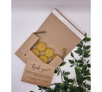 Glowing Bee Natural Handmade Beeswax Tea Light Candles (12pcs) (Yellow)