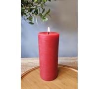 Glowing Bee Natural Handmade Pillar Beeswax Candle 390g 150x60mm - 60hr Burn (1pc) (Red)