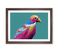 Glowing Bird Abstract Framed Print | A2 Walnut Framed Wall Art | Ready to Hang | Abstract Fantasy Picture | Living Room Bedroom Lounge Office