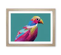 Glowing Bird Abstract Framed Print | A4 Oak Framed Wall Art | Ready to Hang | Abstract Fantasy Picture | Living Room Bedroom Lounge Office