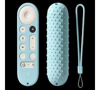 Glowing Blue Silicone Cover Case for Google TV Streamer 4K Google TV (4K) Voice Remote 2024 Remote Cover Anti-Slipping Silicone Case