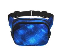 Glowing Blueprint Printed multifunctional waist bag, unisex trendy messenger bag, travel sports storage bag