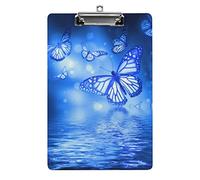 Glowing Butterflies Flying on The Water A4 Size Clipboard Funny Aesthetic Working Studying Letter Standard Clip Board 12.5×8.5 in Hardboard for School Classroom Kids Writing Drawing