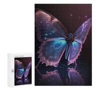 Glowing Butterfly Artwork-18 Adult Tabletop Puzzle, 300 PCS - New Year Decoration; for Shared Table Time