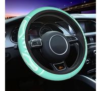 Glowing Butterfly Mint Green Steering Wheel Cover Universal 15 Inch Advanced Anti Slip Elastic Breathable Car Steering Wheel Accessories