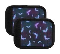 Glowing Butterfly Purple Fantasy Luggage Handle Wrap Soft Handle Covers Luggage Tags for Suitcases, 5.9x4.3in, Glowing Butterfly Purple Fantasy, one sizex2