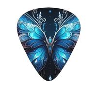 Glowing-Butterfly-Wings 12 Pack Guitar Picks With 3 Thicknesses And Storage Box, Abs Plectrums For Electric Bass Guitar Players