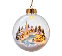 Glowing Christmas Diorama Ornament, 3D Mini Scene Led Xmas Ball，A