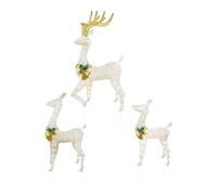 Glowing Christmas Reindeer - 3 Pieces Weatherproof LED Light -Light Up Reindeer Outdoor Christmas Decor | Weatherproof Yard Lawn Garden Holiday Decor | For Home Family Pathway Party Nighttime Winter