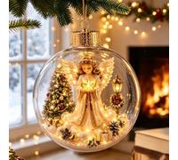 Glowing Christmas Story Ornament, 3D Light-Up Mini Holiday Scene (B)