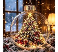 Glowing Christmas Story Ornament, LED Light Up Xmas Scene Hanging Decor，B | Christmas Decorations, Warm Illuminated Festive Diorama Bauble, Ready-to-Hang Holiday Keepsake for Tree Home Party Decoration