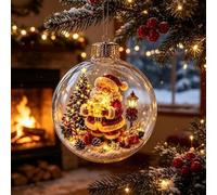 Glowing Christmas Story Ornament, LED Light Up Xmas Scene Hanging Decor | Warm Illuminated Festive Diorama Bauble, Ready-to-Hang Holiday Keepsake Gift for Tree Home Party Decoration