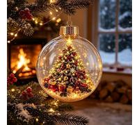 Glowing Christmas Story Ornament, Light-Up Christmas Balls, LED Light Up Xmas Scene Hanging Decor, Hanging Holidays Festive Decor for Tree Home Party Decoration