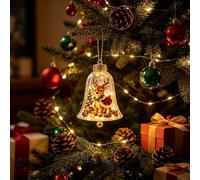 Glowing Christmas Story Ornament, Mini Holiday Scene，Bell Deer