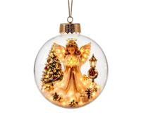 Glowing Christmas Story Ornament Mini Holiday Scene Diorama Ornament | Light-Up Mini Holiday Scene,Glowing Christmas Ornament With Warm Led Light, For Home Christmas Party Hanging Decoration（F)