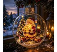 Glowing Christmas Story Ornament,Mini Holiday Scene with LED Light | Warm Illuminated Festive Diorama Bauble, Ready-to-Hang Holiday Keepsake Gift for Tree Home Party Decoration
