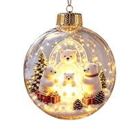 Glowing Christmas Story Ornament with Warm LED Light, 10 cm，Polar bear-A