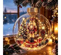 Glowing Christmas Story Ornament, Xmas Scene LED Light Up Hanging Decor | Clear Shell Illuminated Xmas Scene Decor, Multiple Themes Festive Pendant Gift for Home Indoor Christmas Party