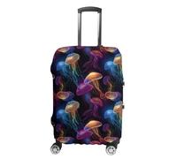 Glowing Colors Jellyfish Funny Luggage Cover Washable Suitcase Protector Travel Baggage Covers