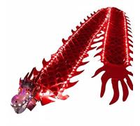 Glowing Dance Ribbon Featuring Dragon Head Streamer Flexible Prop With Light Up Function for Rhythmic Movement Flexibility Suitable for Community, Red, 5M