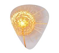 Glowing Dandelion Printed pick set - 12 pieces, thin, medium and thick guitar picks, suitable for guitar, bass, electric guitar and ukulele