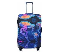 Glowing Deep Sea Jellyfish Travel Luggage Covers - Elasticity Suitcase Covers Protector for Luggage 18-32 Inch