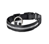 Glowing Dog Collar Adjustable Flashing LED Rechargea Luminous Collar Night Anti Lost Dog Light Harness For Large Dog 1pcs Black USB Charging