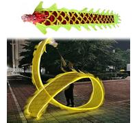 Glowing Dragon Poi Bands - & 5M 3D Realistic Dragon Head Spiraling Silk Streamer Flowing Wu-Lang Combo Toy for Kids & Adults Ideal for Festivals & Performances