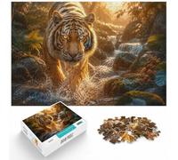 Glowing-Eyed Tiger in the Jungle Jigsaw Puzzle for Adults, 1000 Piece | For longer indoor activities, this adult jigsaw puzzle with 1000 pieces fits naturally into relaxed home leisure.
