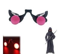 Glowing Eyes Halloween Led Luminous Glasses - Blinking Red Light, Grim Reaper Design, Abs Frame, Perfect for Halloween, Cosplay, Rave Parties