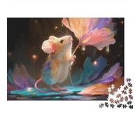Glowing Fantasy Mouse Artwork Jigsaw Puzzles Puzzle for Adults Kids. 1000 Pieces Impossible Challenge Toy Educational Game Home Decoration for Educational Games Gifts 52x38cm/1000pcs