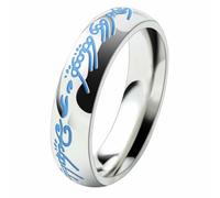 Glowing Fantasy Stainless Steel Ring for Men Mystic Jewelry with Night Illumination Bold Statement Gift for Him