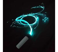 Glowing Fiber Optic - LED Dance with Swivel Head, 7 Color Changing Light Up Strands | Rechargeable Fiber Optic Performance, Multi-Light Mode Dancing Prop for EDM Festivals, Raves, Stage