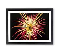 Glowing Fireworks Framed Wall Art Print A2 Black | Ready to Hang, Premium Gi Paper, Fade-Resistant Inks, Securely Packaged, UK Made