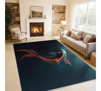 Glowing Fish Rugs for Living Room Bedroom, Fantasy Animal Area Rugs Large 240x300 cm, Washable Non Slip Pattern Carpet Home Decor C31