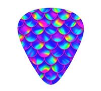 Glowing Fish Scales 12 Pack Guitar Picks With 3 Thicknesses And Storage Box, Abs Plectrums For Electric Bass Guitar Players