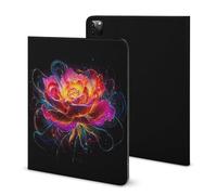 Glowing Flower Petals Compatible with iPad Protective Case with Pen Holder Book Style