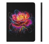 Glowing Flower Petals Compatible with iPad Protective Case with Pen Holder Book Style