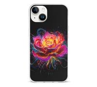 Glowing Flower Petals Phone Case Compatible with iPhone 14/14 Plus/14 Pro/14 Pro Max Flip Protective Cover with Card Holder
