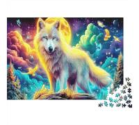 Glowing Fox Fantasy 1000 Pieces Classic Jigsaw Puzzle for 8-12 Kids & Adults Thick Cardboard Home Decor Wall Art Gift for Puzzle Lovers Brain Puzzle Game 52x38cm/1000pcs