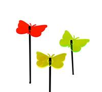 Glowing Gatekeeper Butterfly, Set of 3 SunCatcher Garden Decor Garden Stakes 50cm, 19.7 inch high Outdoor Yard Accessory, Fun Gardeners Gift, Colour:red/yellow/green (3) TR