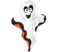 Glowing Ghost Halloween Foil Balloon 23" Shape Party Balloon Decoration - Suitable for Air or Helium